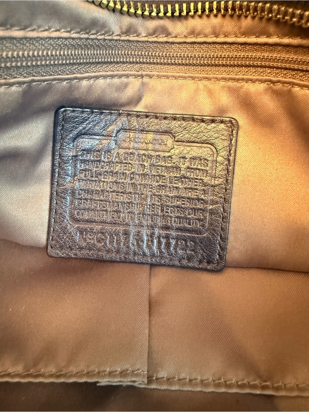 Coach Navy Blue Leather Tote with Silver Hardware - Picture 9 of 11